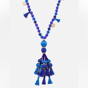 Kate Spade ♠️ Blue Beaded Tassel Necklace
